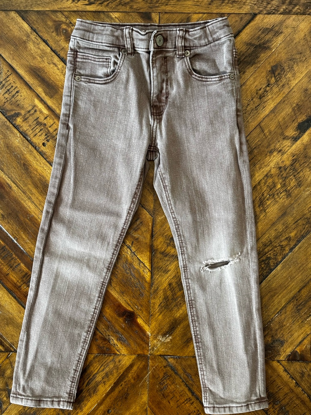 Zara Light Taupe Slim Denim Jeans 4-5